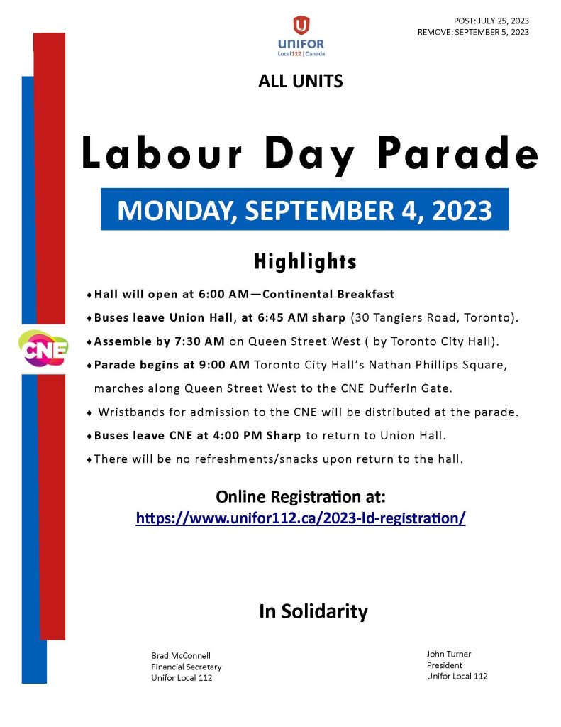 Labour Day Highlights September 4, 2023