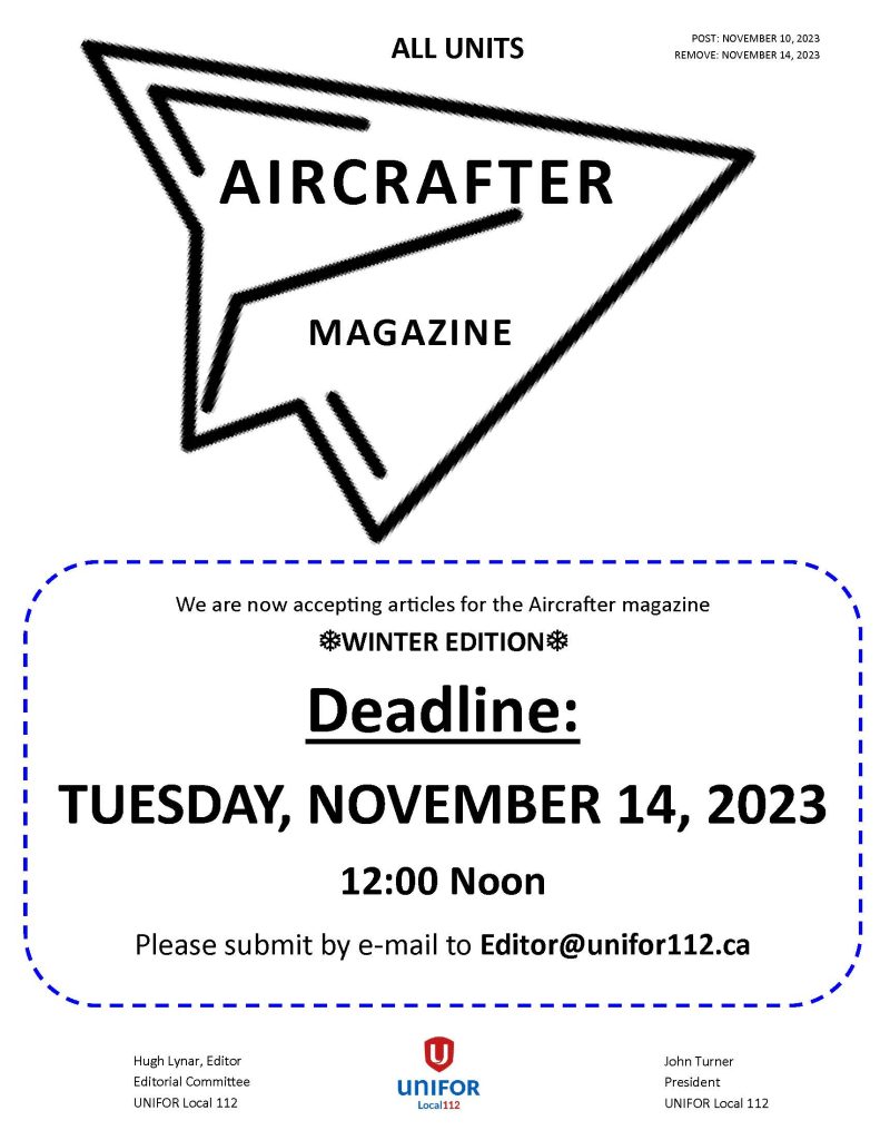 2023 AIRCRAFTER NOTICE WINTER ED