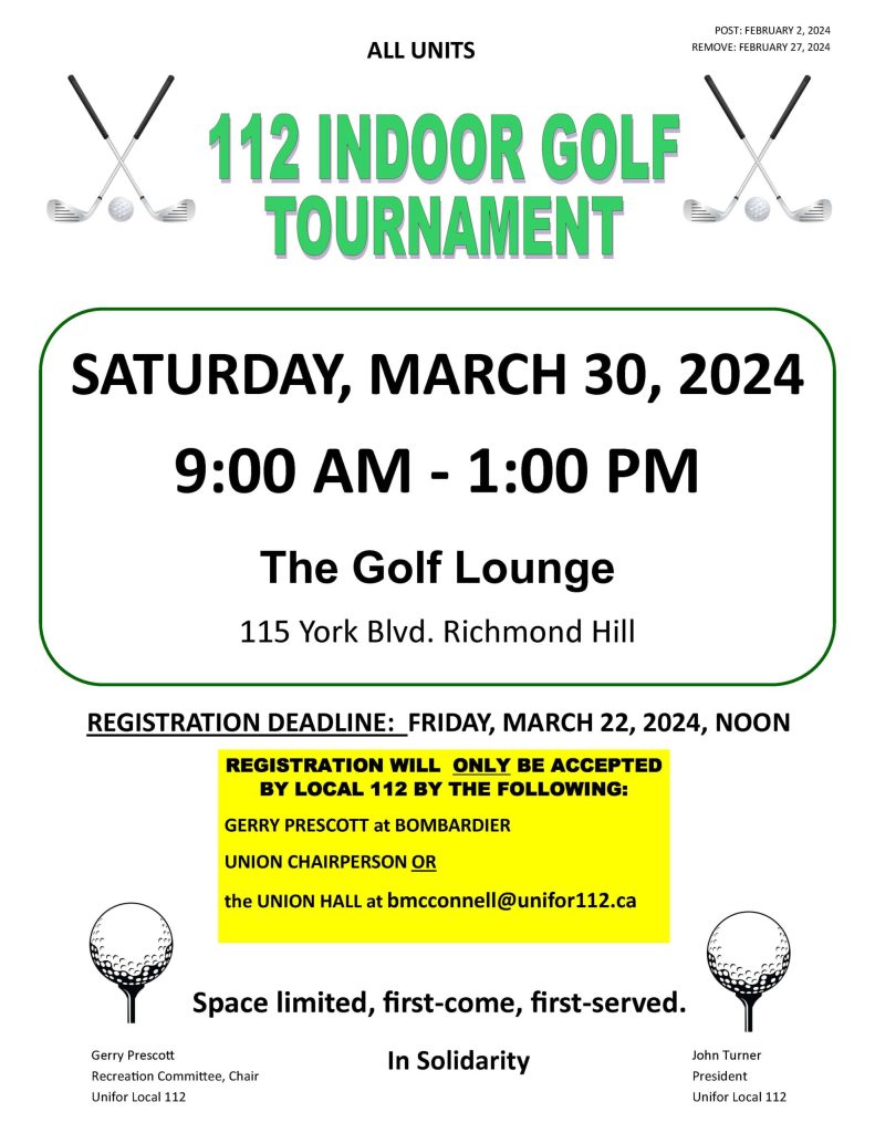 2024 112 INDOOR GOLF TOURNAMENT