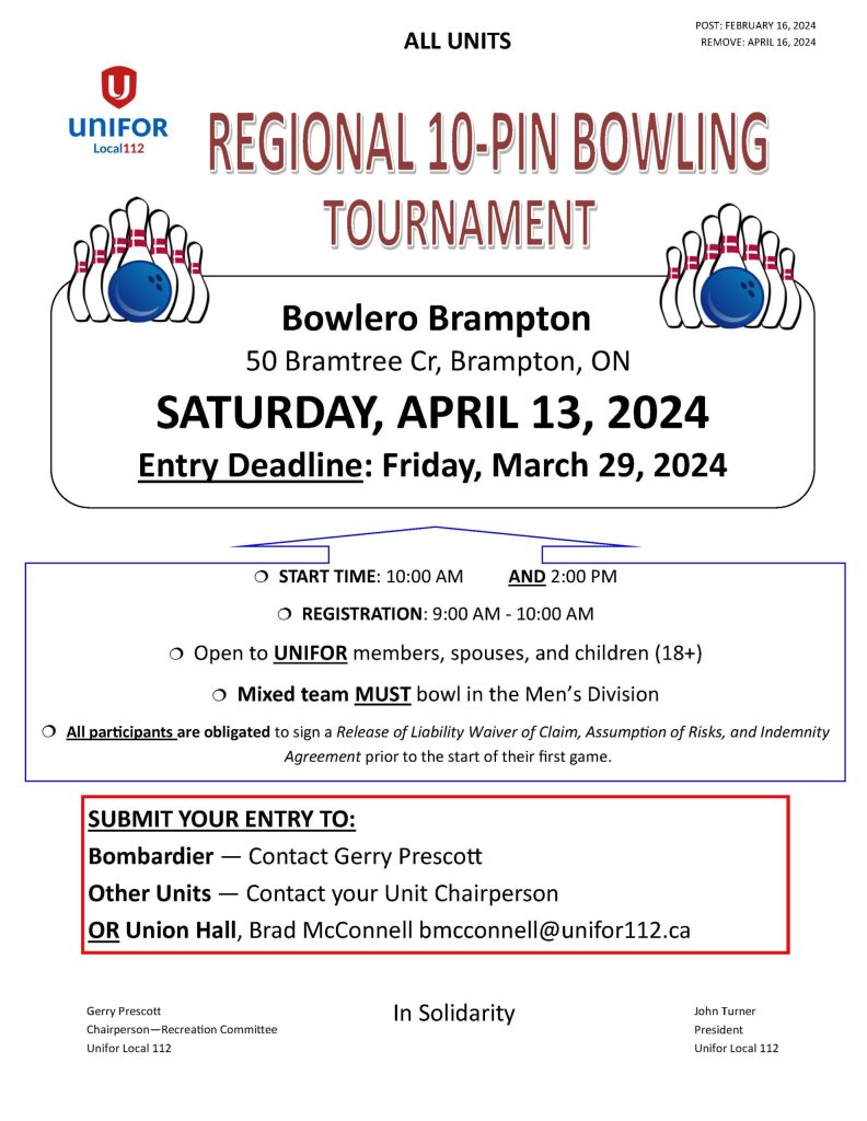 2024 Rec 10 Pin Bowling Tournament