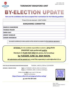 TOR C BY ELECTION NOTICE BARGAINING COMMITTEE