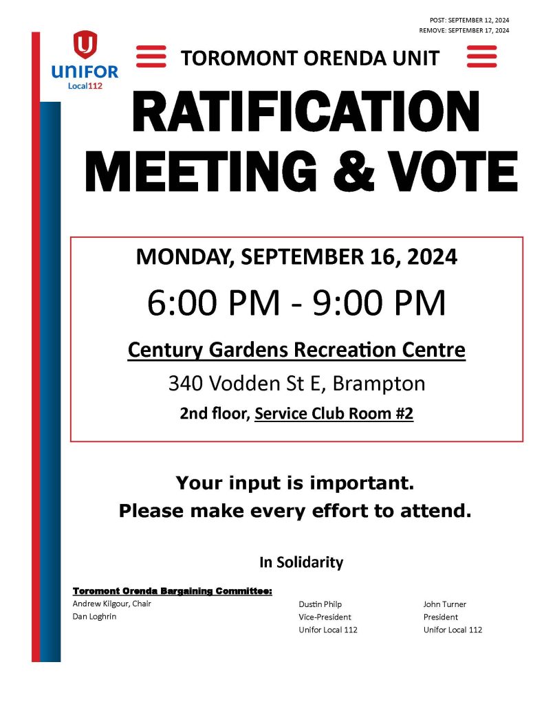 TO RATIFICATION MEETING SEPTEMBER 12, 2024