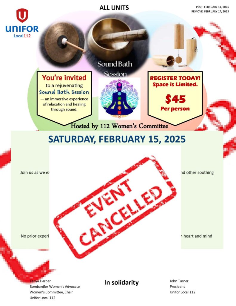 CANCELLATION NOTICE SOUND BATH SESSION