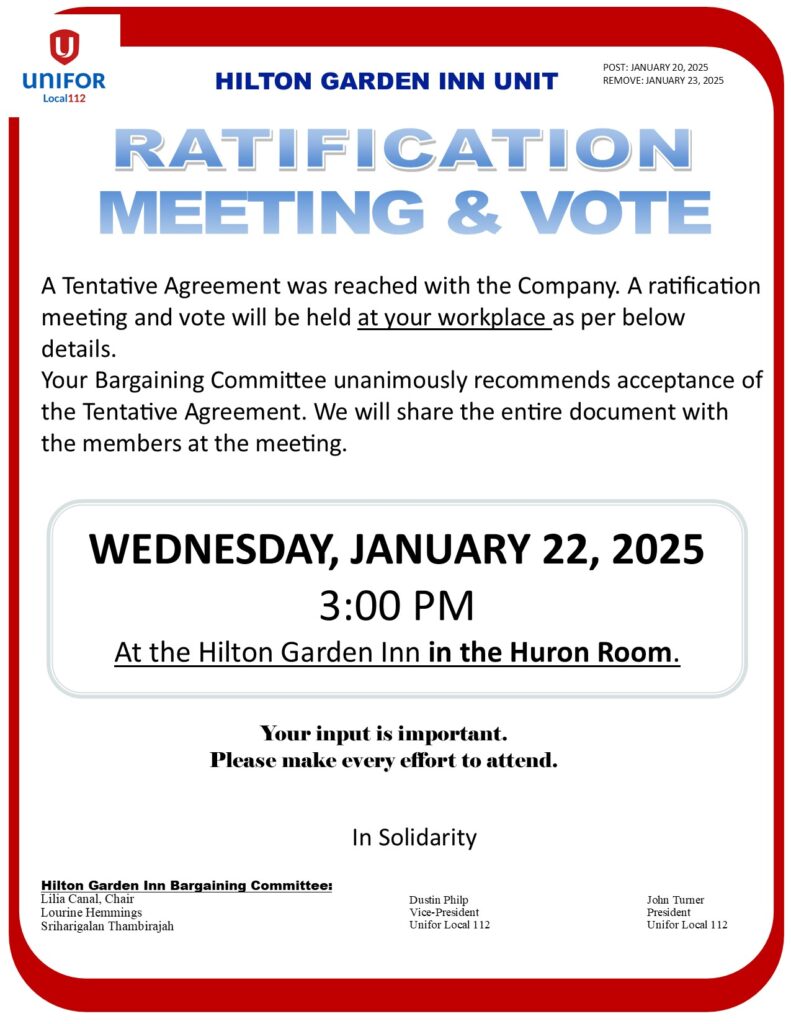 HGI RATIFICATION VOTE MEETING JAN. 20, 2025