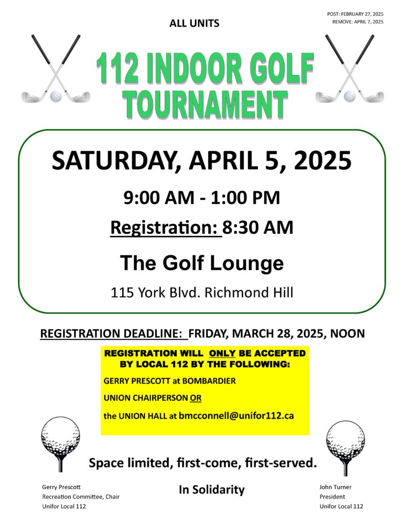 2025 112 INDOOR GOLF TOURNAMENT